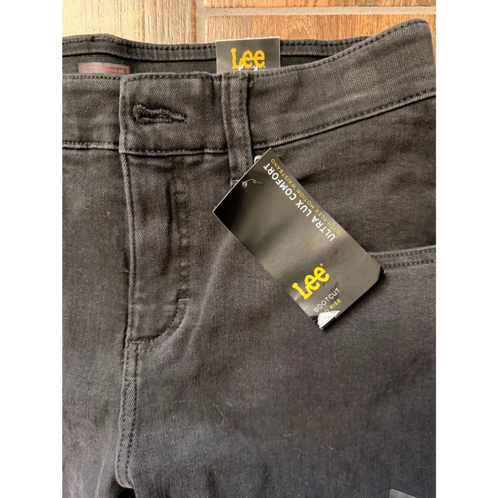 Lee Ultra Lux Comfort Bootcut Jeans Midnight Bloom Black Mid Rise Womens 8M NWT - Picture 3 of 6